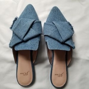 J Crew denim slip on shoes (mule)